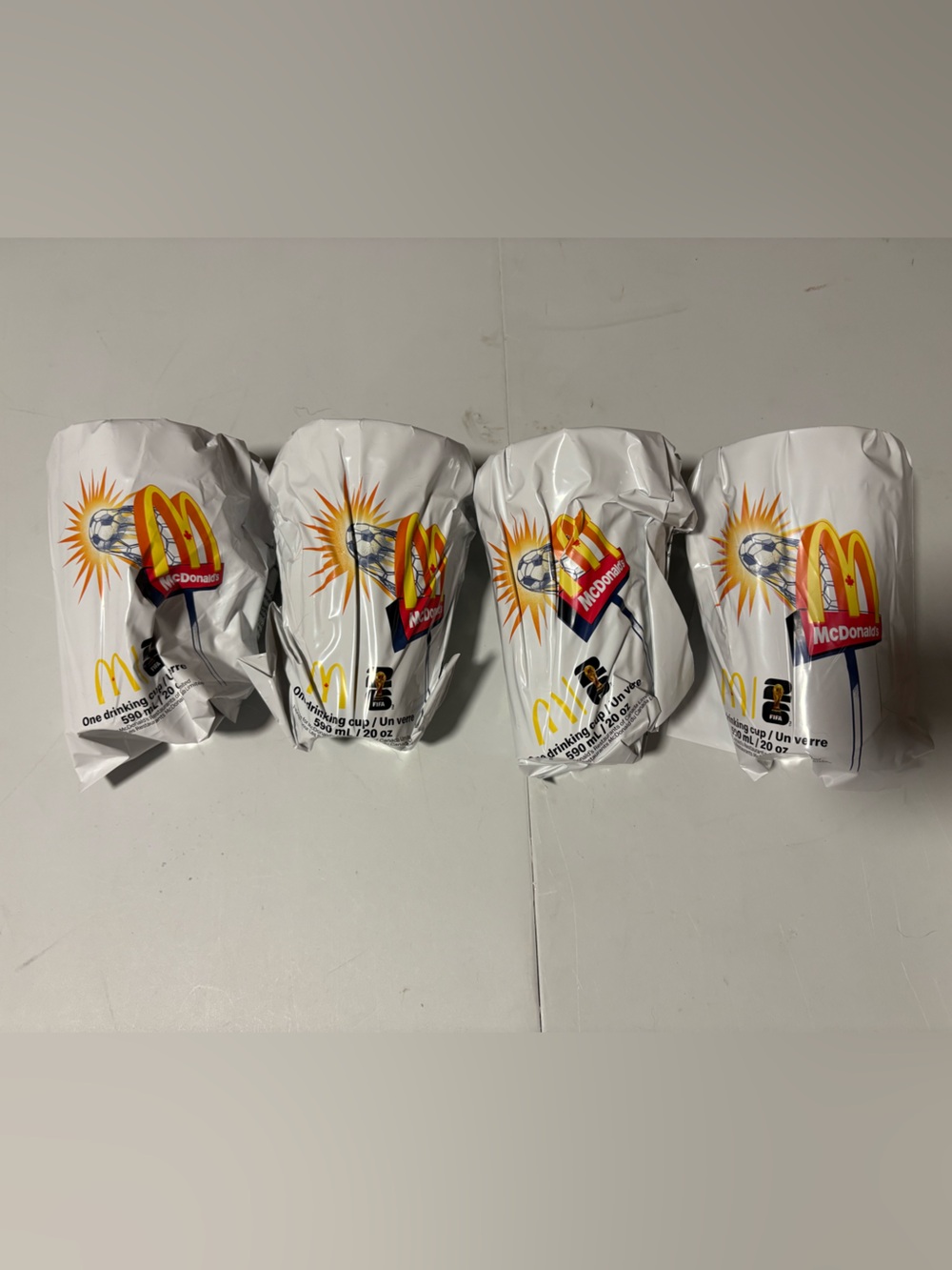 4 McDonald’s World Cup Cups - New Sealed in Package